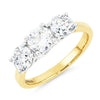 9ct Gold 1.95ct Brilliant Cut Lab Grown Diamond Three Stone Ring E VS 1