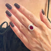 9ct Gold Lab Grown Ruby and Diamond Cluster Ring
