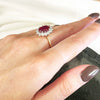 9ct Gold Lab Grown Ruby and Diamond Cluster Ring