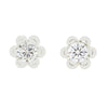 Platinum Flower Shape 2.19cts Lab Grown Diamond Stud Earrings
