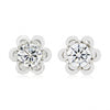 Platinum Flower Shape 2.19cts Lab Grown Diamond Stud Earrings