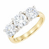 9ct Gold 2.73ct Lab Grown Diamond Three Stone Ring F VS
