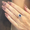 9ct Gold Lab Grown Sapphire and Diamond Cluster Ring
