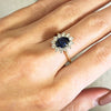 9ct Gold Lab Grown Sapphire and Diamond Cluster Ring