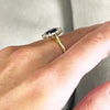 9ct Gold Lab Grown Sapphire and Diamond Cluster Ring
