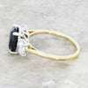 18ct Gold Lab Grown Sapphire and Diamond Three stone Ring