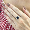 18ct Gold Lab Grown Sapphire and Diamond Three stone Ring