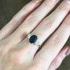 18ct Gold Lab Grown Sapphire and Diamond Three stone Ring