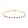 9ct Yellow Gold 2.59cts Lab Grown Ruby and Diamond Tennis Bracelet| H&H