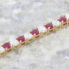 9ct Yellow Gold 2.59cts Lab Grown Ruby and Diamond Tennis Bracelet