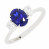Platinum Lab Grown Sapphire and Diamond Three stone Ring