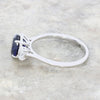 Platinum Lab Grown Sapphire and Diamond Three stone Ring