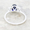 Platinum Lab Grown Sapphire and Diamond Three stone Ring