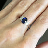 Platinum Lab Grown Sapphire and Diamond Three stone Ring