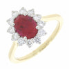 9ct Gold Lab Grown 1.62ct Ruby and Diamond Cluster Ring | H&H Jewellers