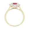 9ct Gold Lab Grown 1.62ct Ruby and Diamond Cluster Ring | H&H Jewellers