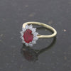 9ct Gold Lab Grown 1.62ct Ruby and Diamond Cluster Ring | H&H Jewellers