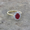 9ct Gold Lab Grown 1.62ct Ruby and Diamond Cluster Ring | H&H Jewellers