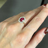 9ct Gold Lab Grown 1.62ct Ruby and Diamond Cluster Ring