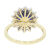 9ct Gold Lab Grown 3.05ct Sapphire and 0.83cts Diamond Cluster Ring | H&H