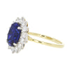 9ct Gold Lab Grown 3.05ct Sapphire and 0.83cts Diamond Cluster Ring | H&H