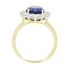 9ct Gold Lab Grown 3.05ct Sapphire and 0.83cts Diamond Cluster Ring | H&H