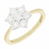 9ct Gold 1.02ct Lab Grown Diamond Flower Cluster Ring F VS