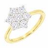 9ct Gold 1.02ct Lab Grown Diamond Flower Cluster Ring F VS