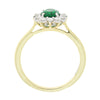 9ct Gold Lab Grown 0.71ct Emerald and 0.36ct Diamond Cluster Ring | H&H
