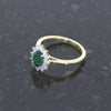 9ct Gold Lab Grown 0.71ct Emerald and 0.36ct Diamond Cluster Ring | H&H