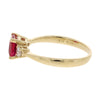 9ct Gold Lab Grown Ruby and 0.17cts Brilliant Cut Diamond Three Stone Ring LGD133