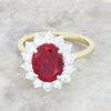 9ct Gold Lab Grown 3.43ct Ruby and 0.84ct Diamond Cluster Ring