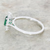 9ct White Gold Lab Grown 0.71ct Emerald and 0.36ct Diamond Cluster Ring