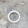 9ct White Gold 0.96cts Lab Grown Diamond Circle Pendant and Chain | H&H