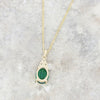 9ct Gold Lab Grown Emerald and Lab Grown Diamond Pendant and Chain