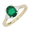 9ct Gold Lab Grown Emerald and Diamond Three Stone Ring LGD173