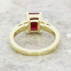 9ct Gold Lab Grown Ruby and Diamond Three Stone Ring LGD174