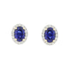 9ct Gold Lab Grown Sapphire and Diamond Cluster Stud Earrings LGD185