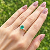 9ct Gold Lab Grown Emerald and Diamond Three Stone Ring LGD188