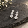 9ct White Gold 1.01cts Lab Grown Diamond Cluster Drop Earrings | H&H