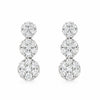 9ct White Gold 1.01cts Lab Grown Diamond Cluster Drop Earrings | H&H