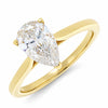 18ct Gold 1.30ct Pear Cut Lab Grown Diamond Solitaire Ring Certificated F VVS2 LGD197