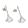 Lido Cubic Zirconia Freshwater Pearl Long Bar Drop Earrings LH108E