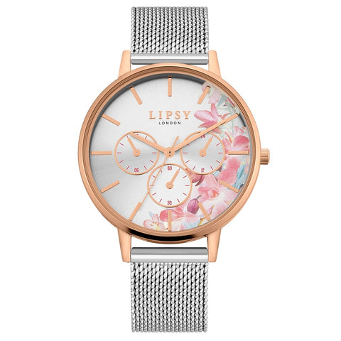 Lipsy Floral Dial Mesh Strap Ladies Watch LP734 | H&H Family Jewellers
