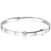 Little Star Honor Diamond Cross Sterling Silver Baby Bangle LSB0019