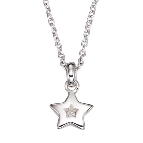 Little Star Kirsty Sterling Silver Diamond Star Necklace LSN0009