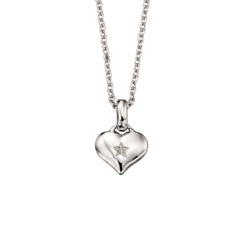 Little Star Bella Sterling Silver Diamond Heart Necklace LSN0010