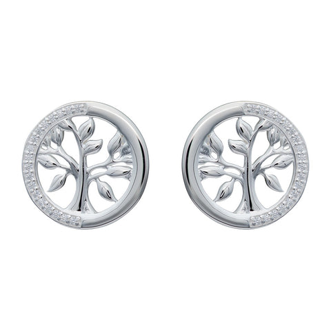 Unique & Co Sterling Silver Tree of Life Stud Earrings ME-820