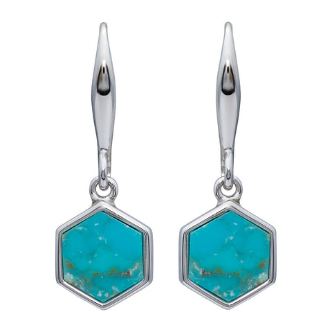 Unique & Co Sterling Silver Turquoise Drop Earrings ME-846