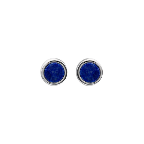 Unique & Co Sterling Silver Lapis Lazuli Stud Earrings ME-858
